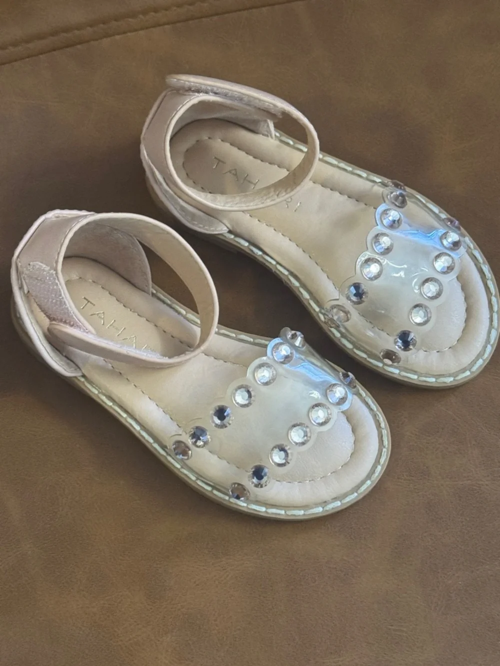 Girls' Pink Crystal Strap Sandals - Kids Shoes